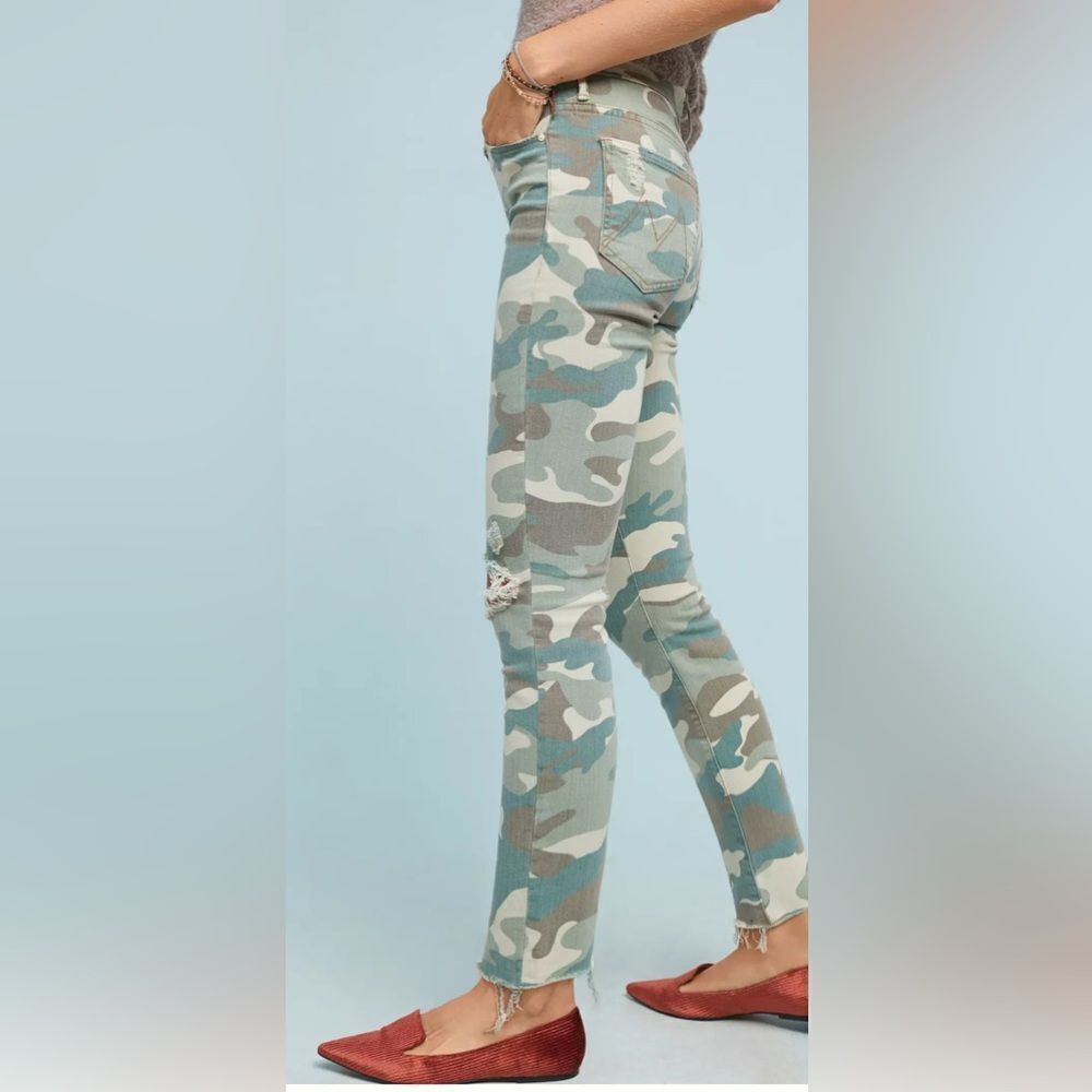Mother jeans women's 26 High Waisted Looker Ankle Fray See Me Camo distressed - Picture 13 of 14